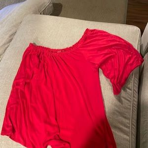 Red; One Shoulder Top; Size Medium
